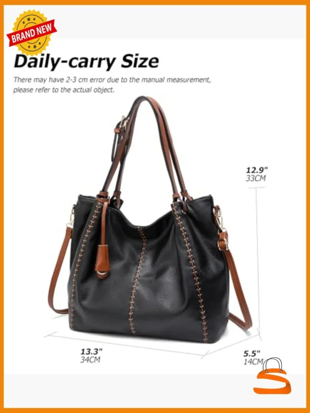 Faux Leather Tote Hobo Bag Shoulder Crossbody Purse
